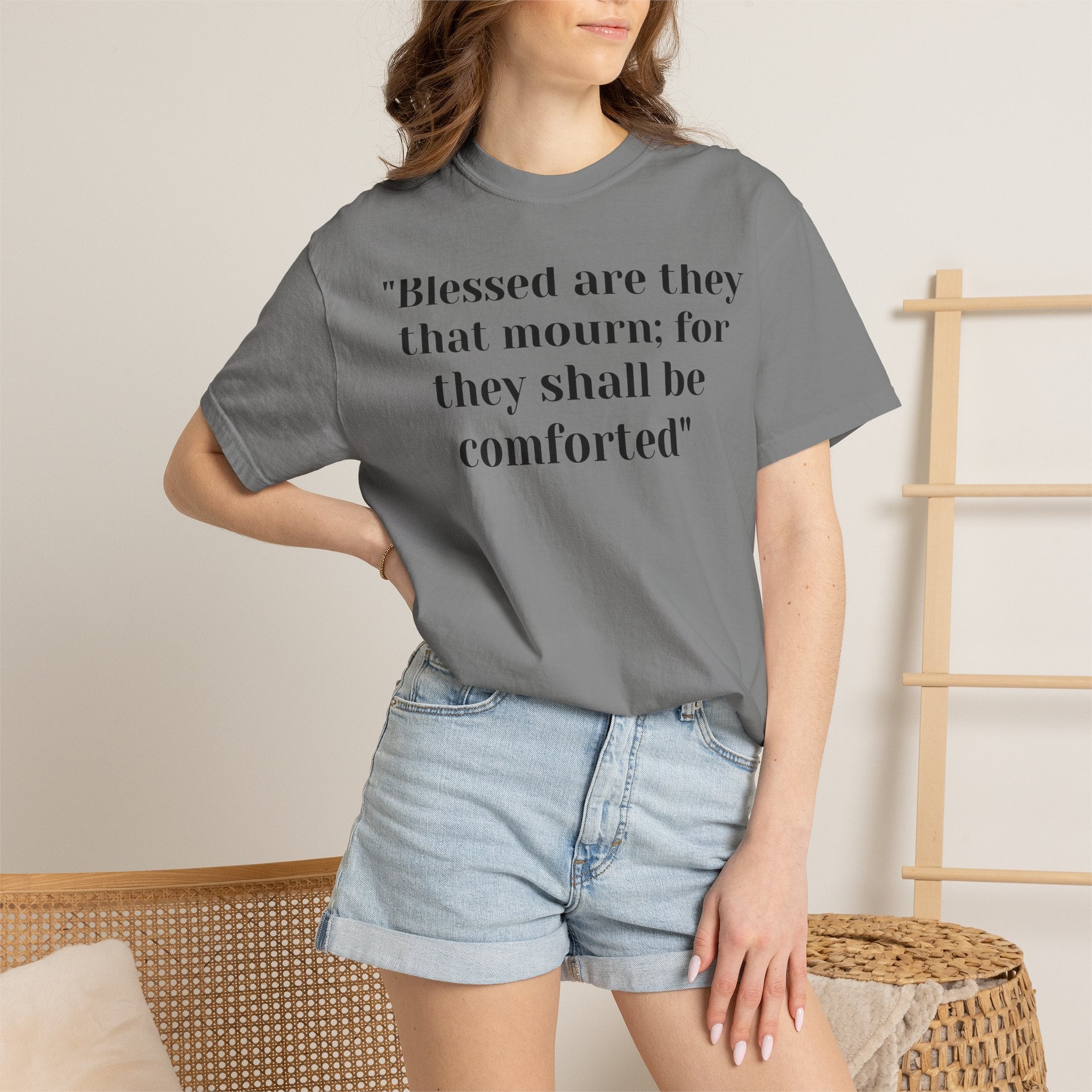 Matthew 5:4 Blessed are they that mourn  Follow me Unisex Garment-Dyed T-shirt